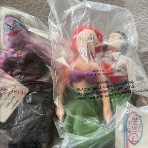 Disney Ariel, Eric, and Ursula bean bag Set - NWT